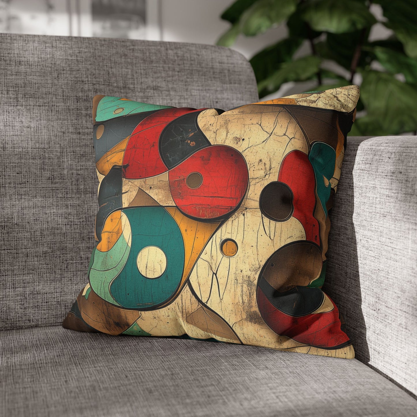 Circular Harmony - Square Polyester Pillowcase