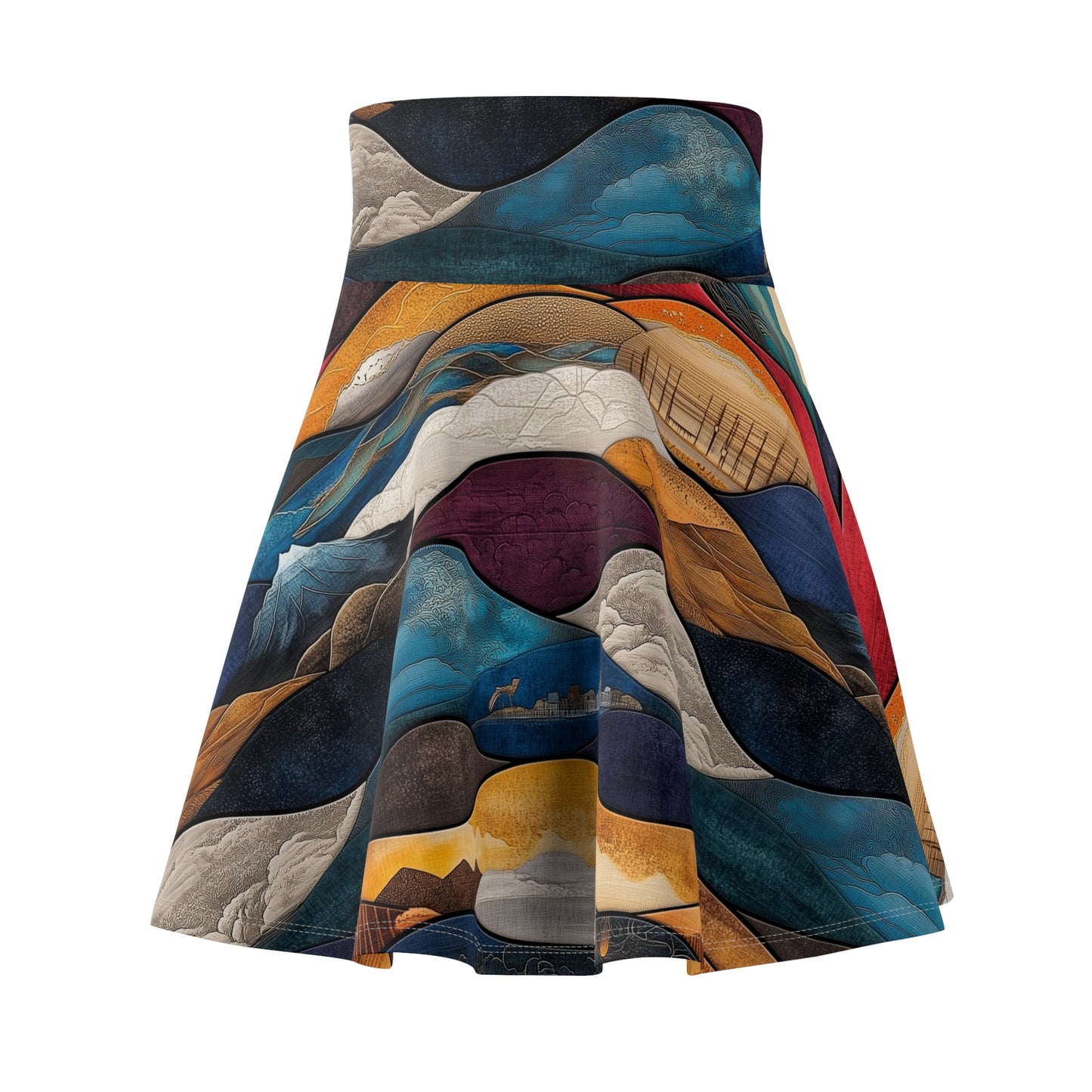 Undulating Horizons - Skater Skirt