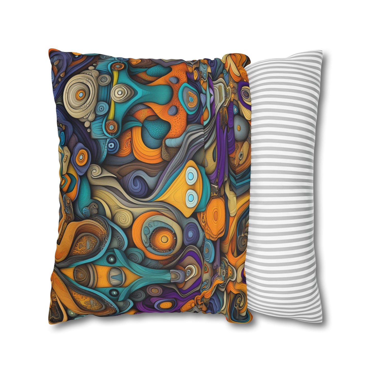 Swirling Visions- Square Polyester Pillowcase