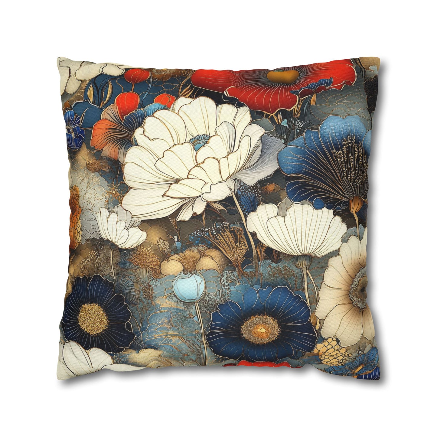 Vibrant Petals - Square Polyester Pillowcase