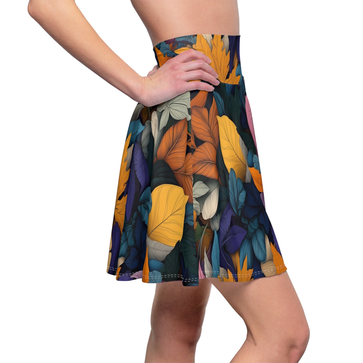 Vibrant Leaf Tapestry - Skater Skirt