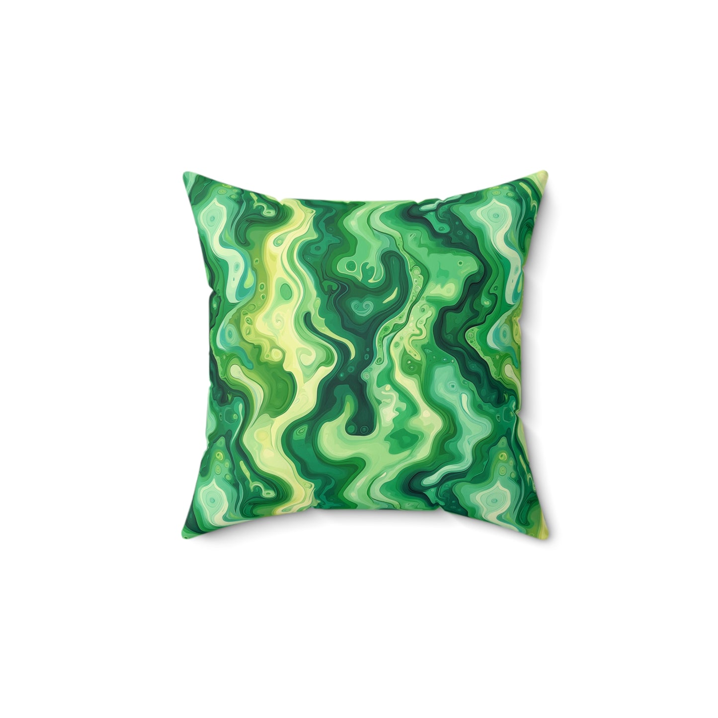 Green Swirlino Polyester Pillow  9