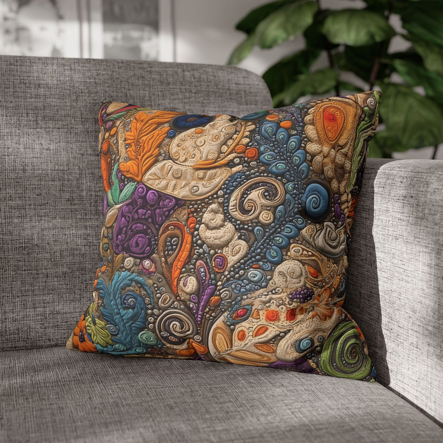 Kaleidoscope Garden- Square Polyester Pillowcase