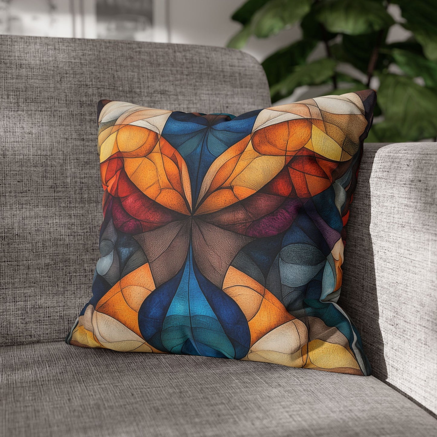 Stained Glass Reverie - Square Polyester Pillowcase