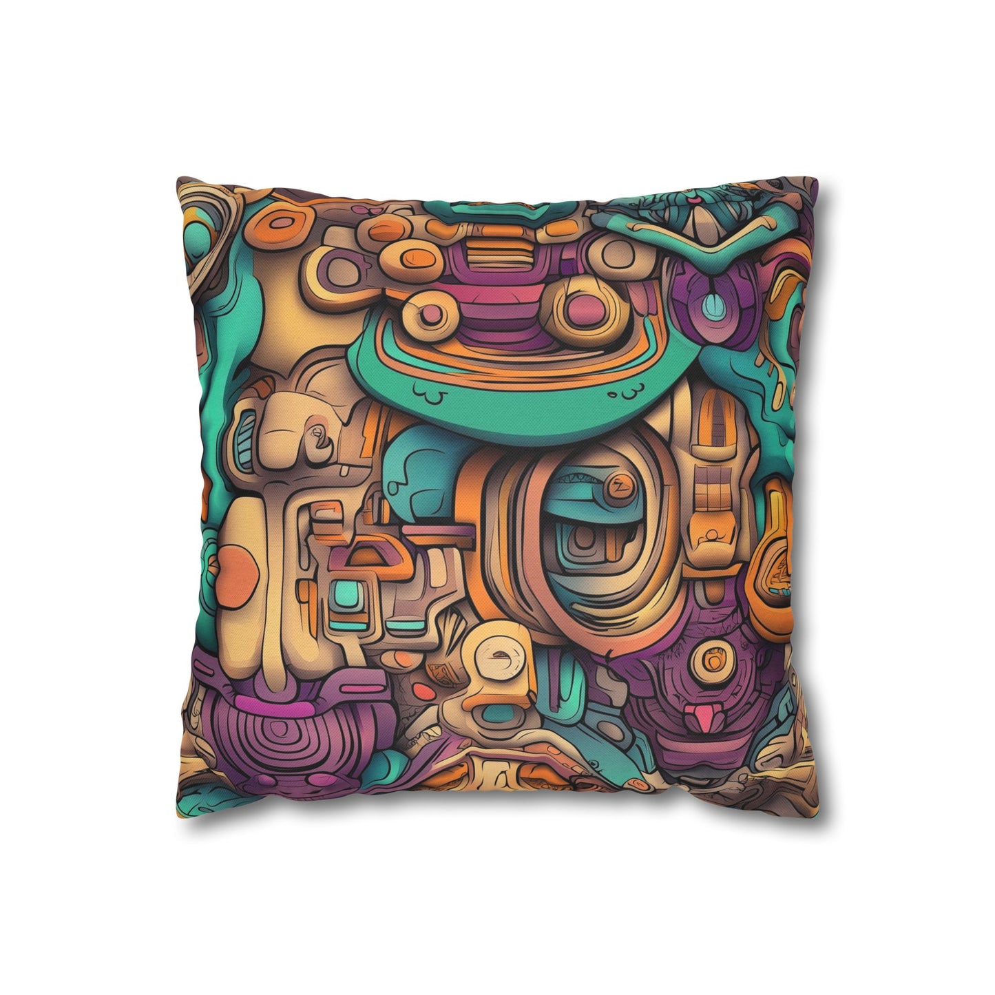 Psychedelic Dreamscape- Square Polyester Pillowcase