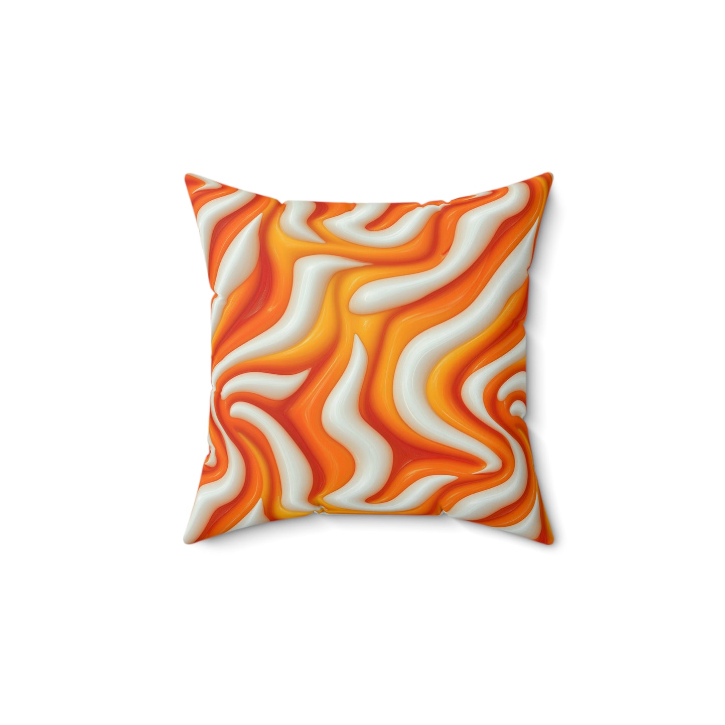 Orange Swirlino Polyester Pillow  1