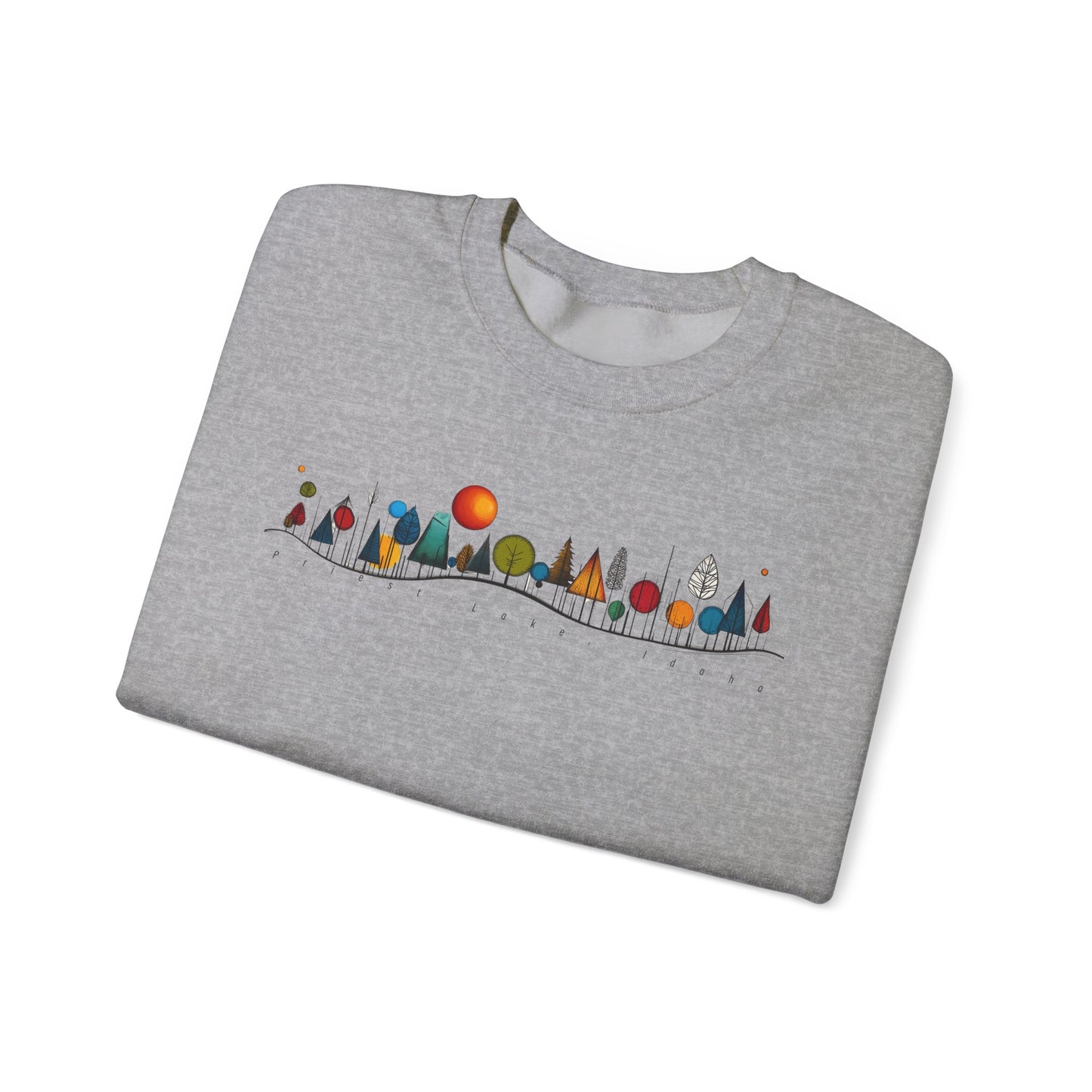 Priest Lake Geometry 5 Heavy Blend™ Crewneck Sweatshirt