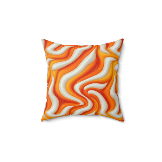 Orange Swirlino Polyester Pillow  1