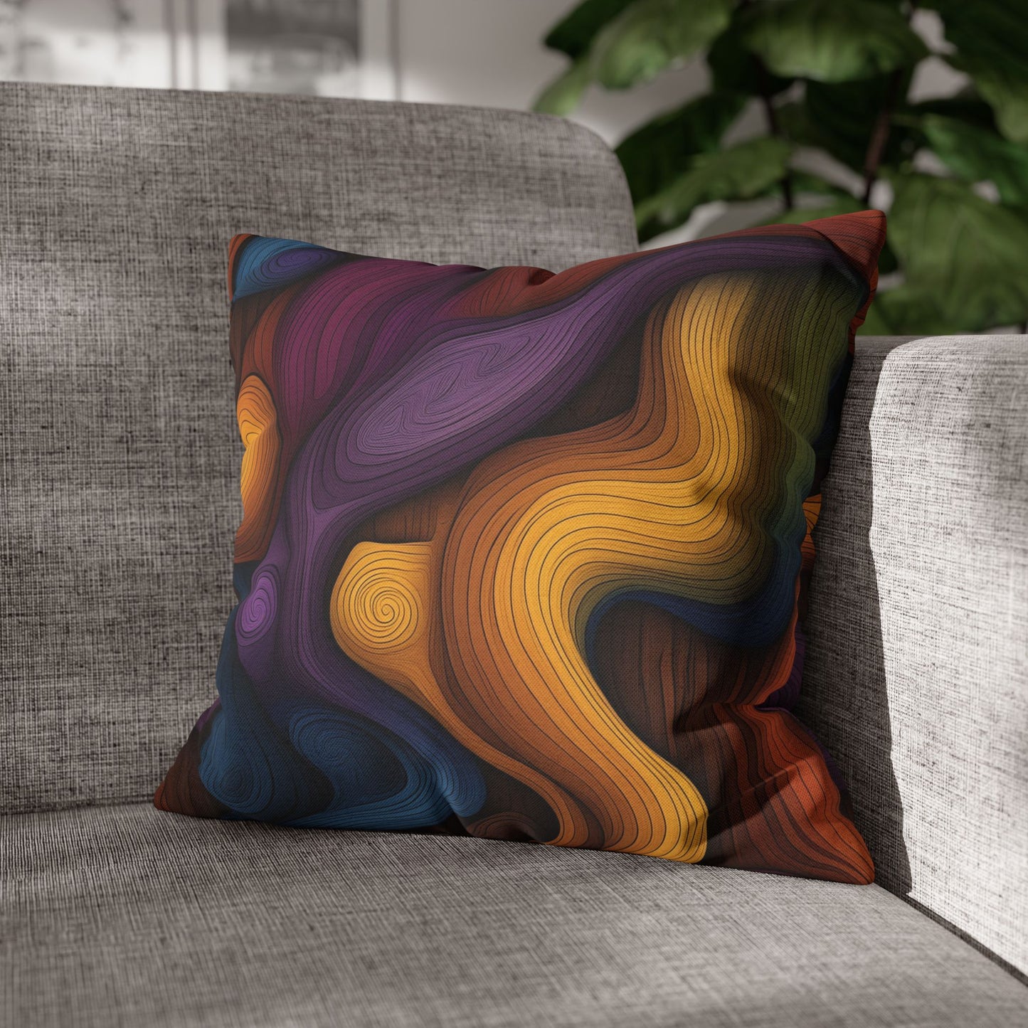 Organic Waves- Square Polyester Pillowcase