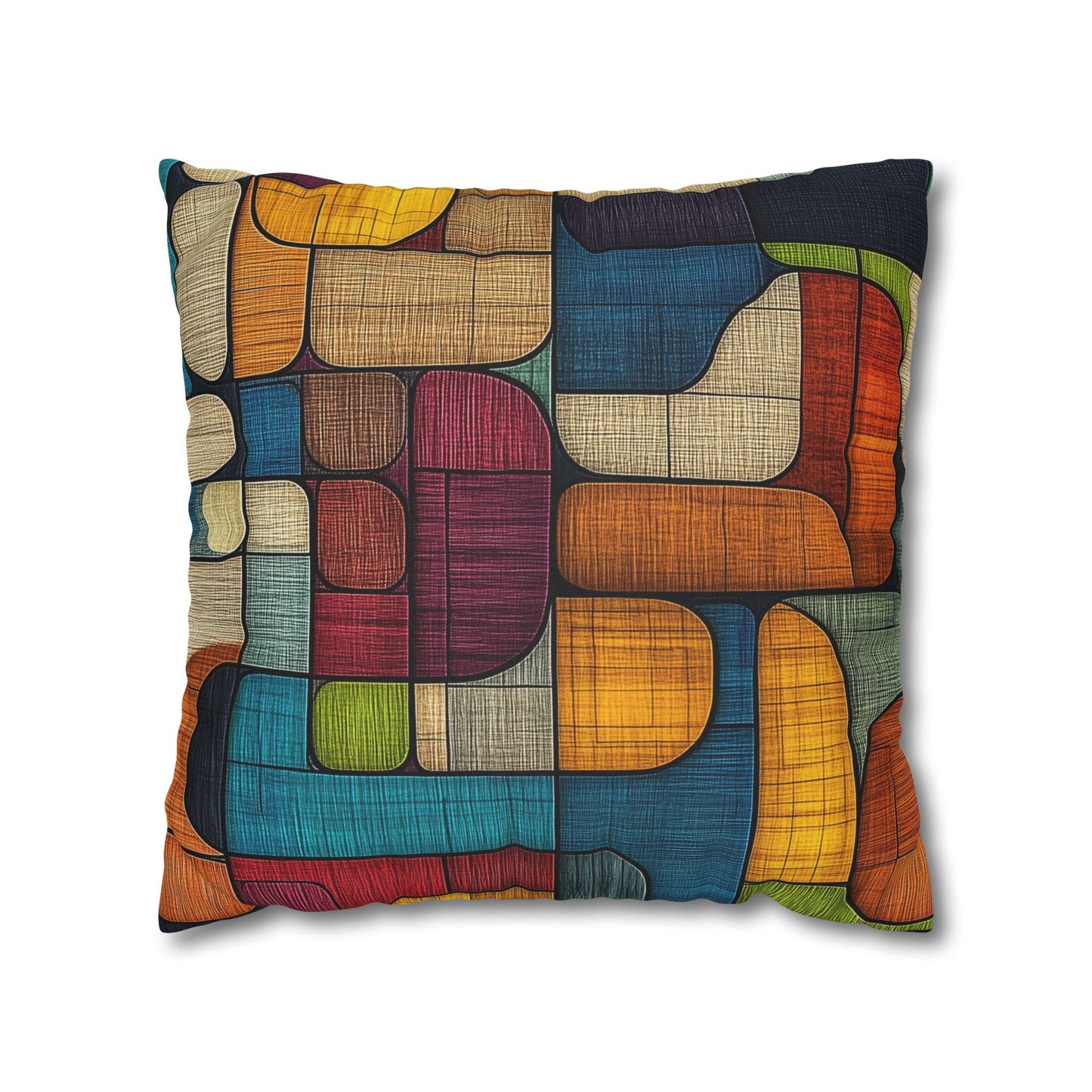 Geometric Mosaic - Square Polyester Pillowcase