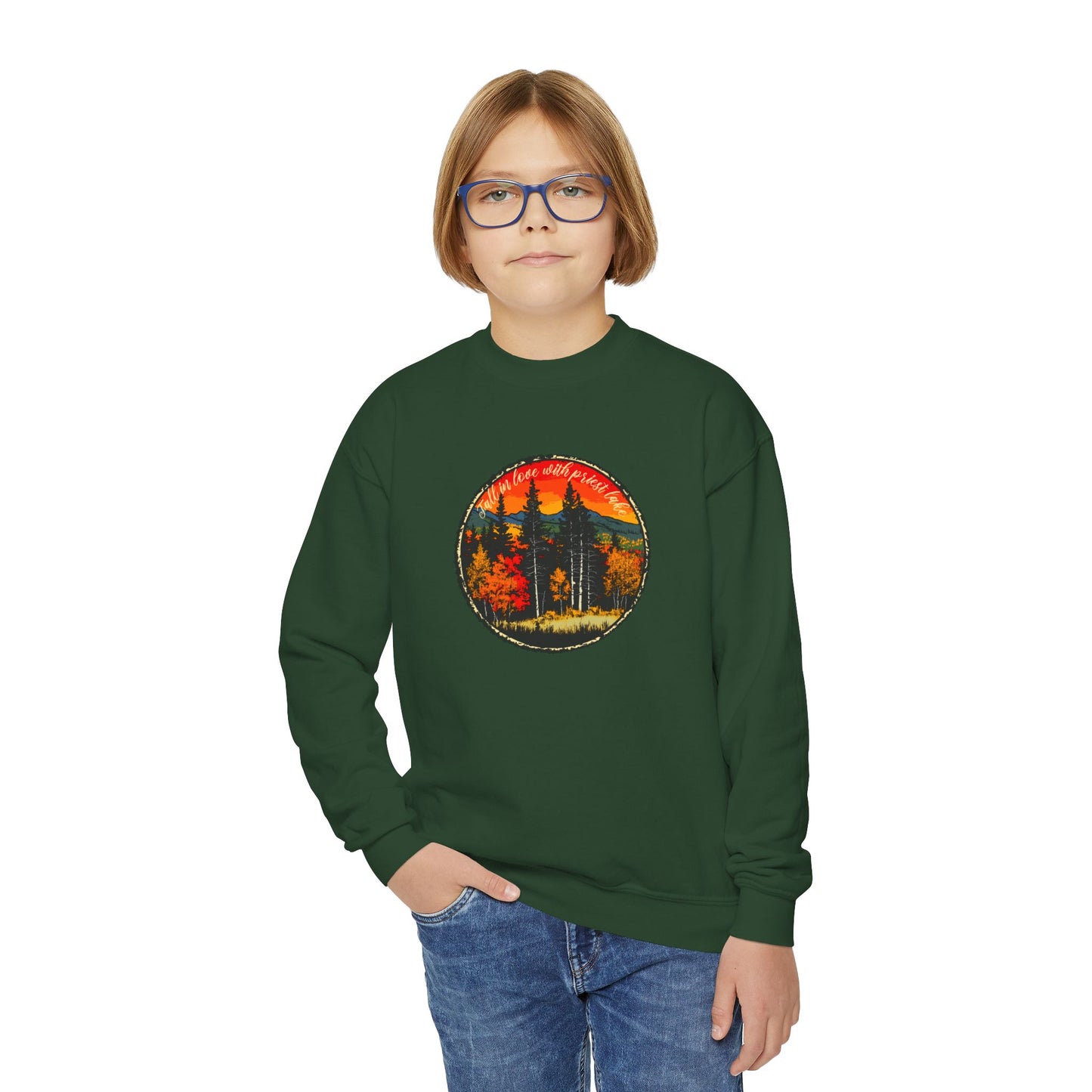 Priest Lake Fall Youth Crewneck Sweatshirt