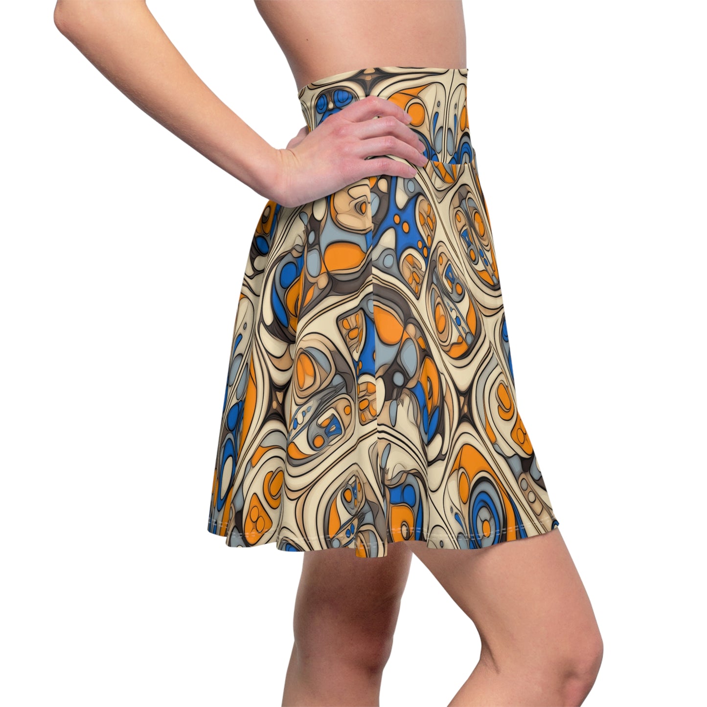 Geometric Echoes - Skater Skirt