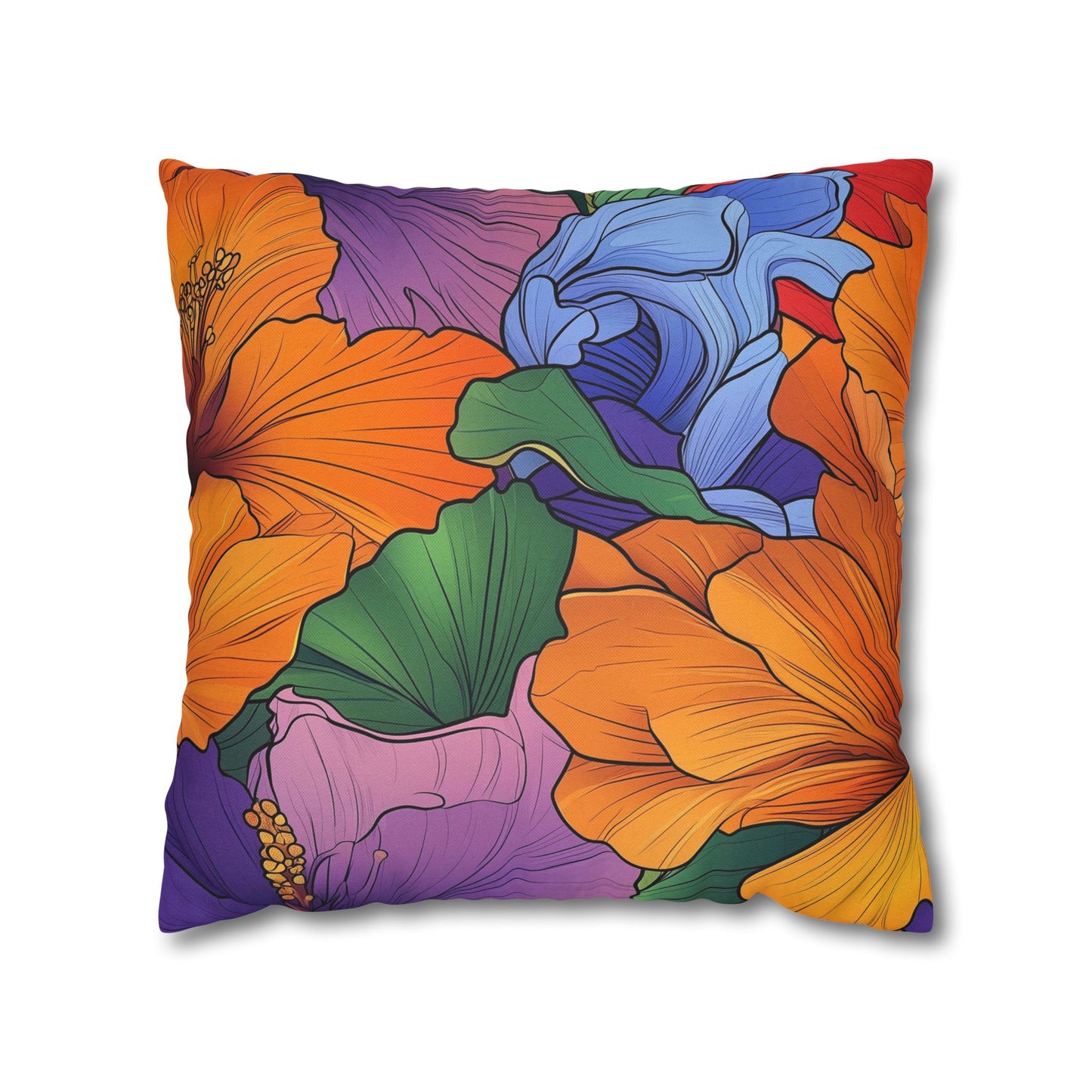 Tropical Kaleidoscope- Square Polyester Pillowcase