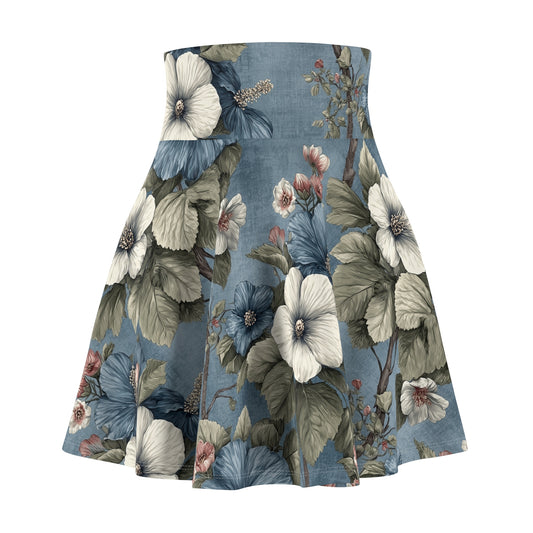 Flower Blue Skater Skirt