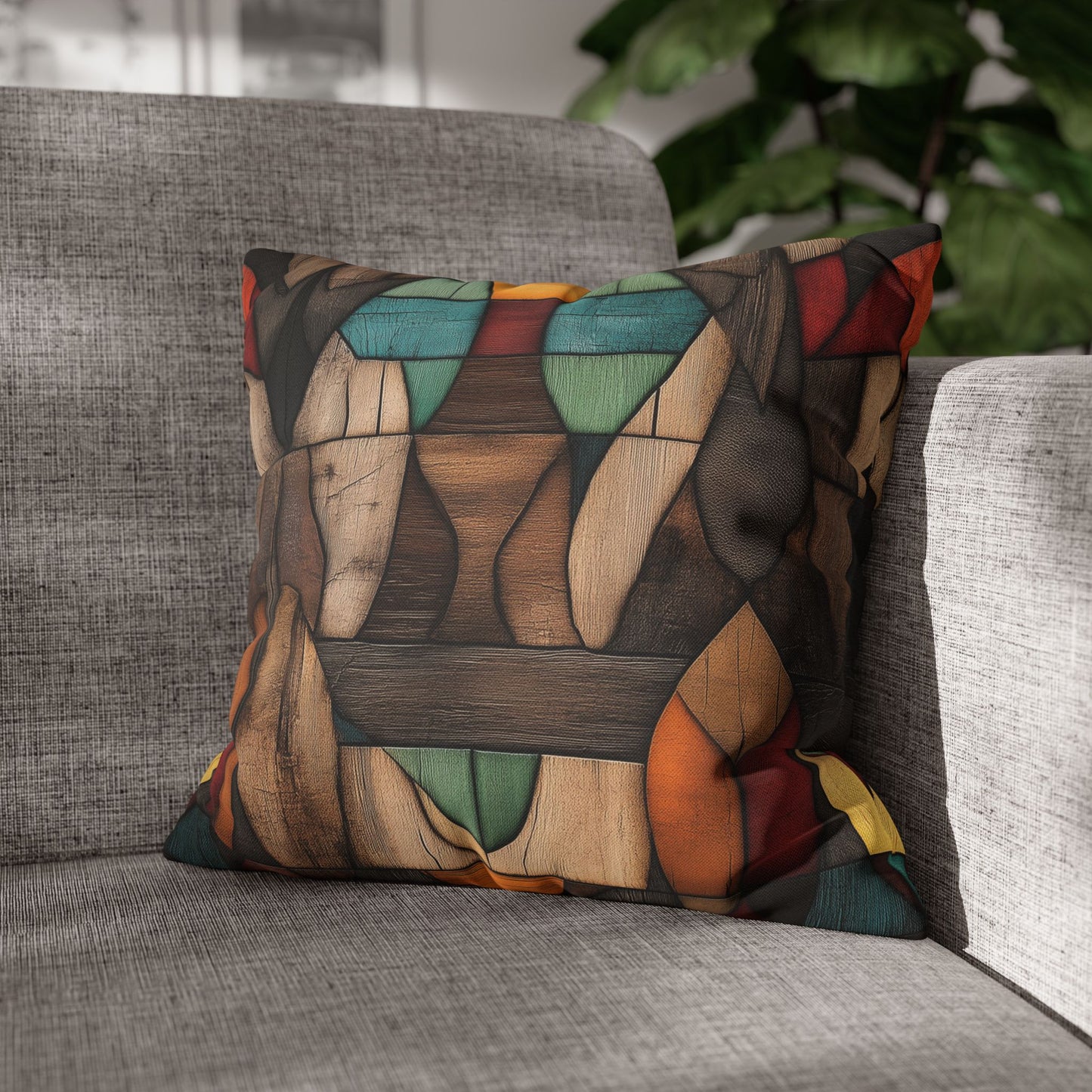 Chromatic Mosaic - Square Polyester Pillowcase