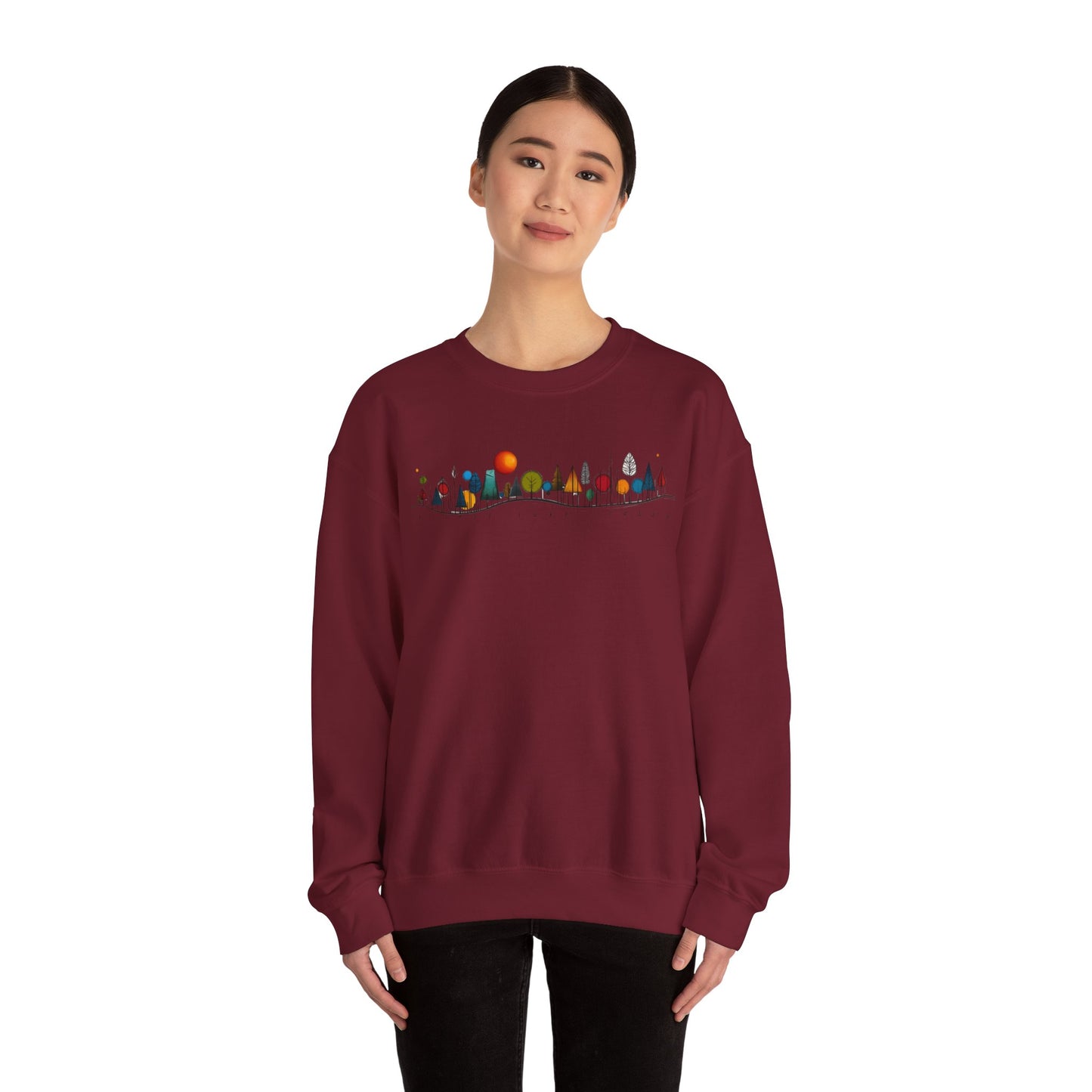 Priest Lake Geometry 5 Heavy Blend™ Crewneck Sweatshirt