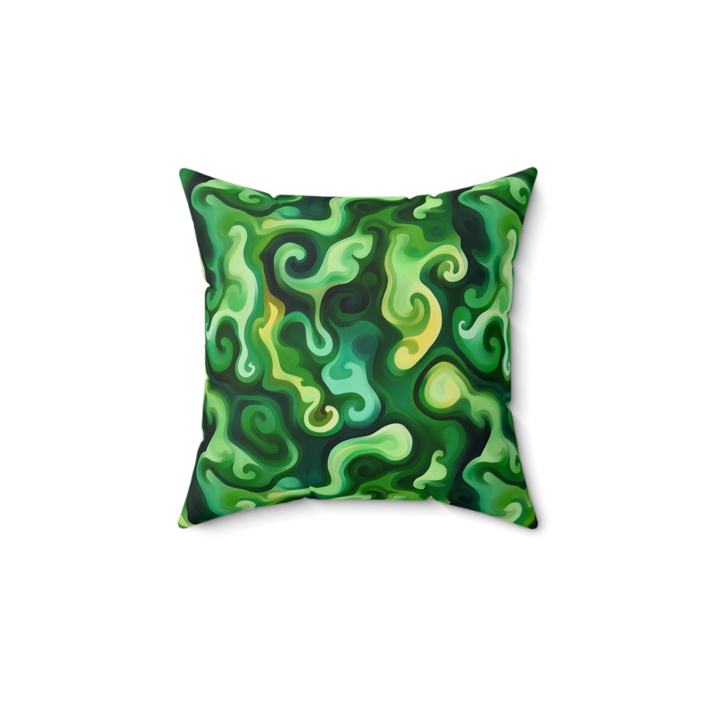 Green Swirlino Polyester Pillow  1