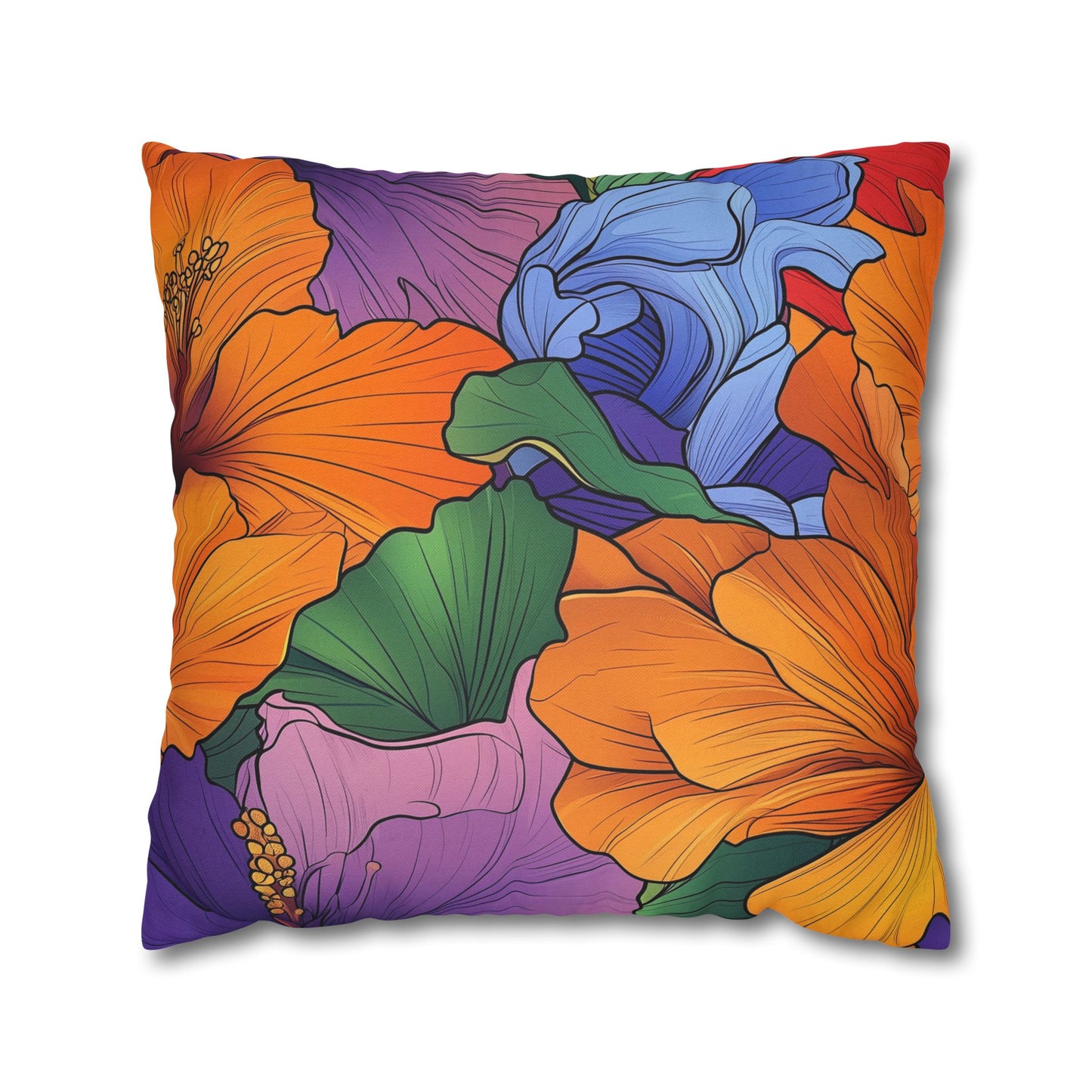 Tropical Kaleidoscope- Square Polyester Pillowcase