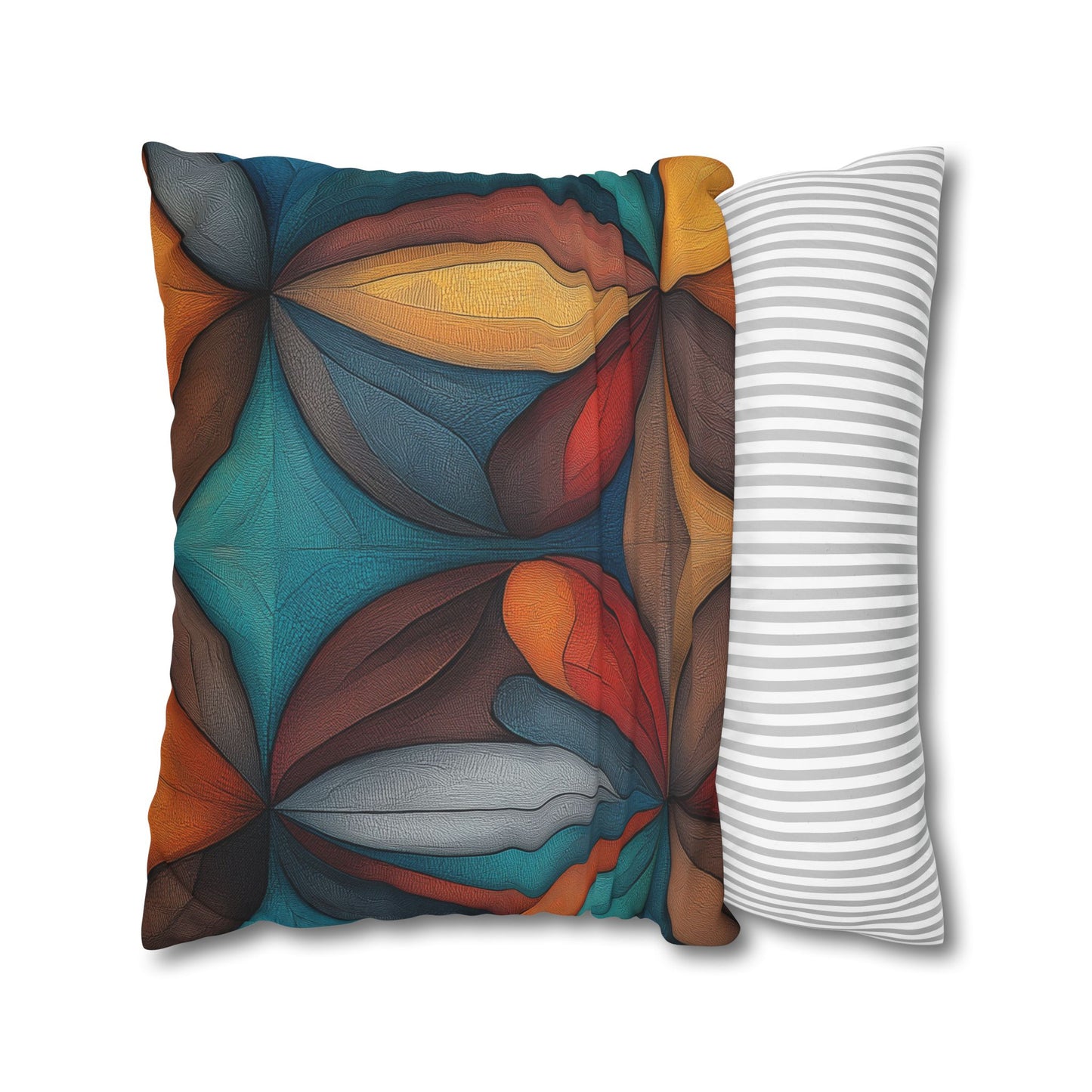 Kaleidoscopic Petals - Square Polyester Pillowcase