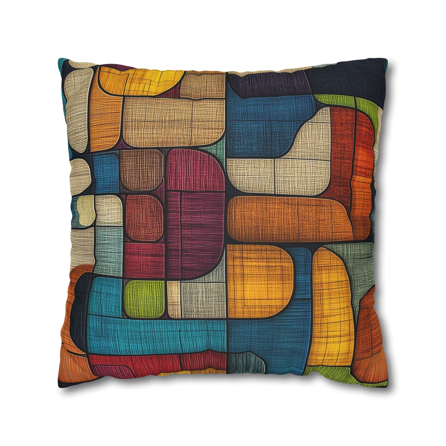 Geometric Mosaic - Square Polyester Pillowcase