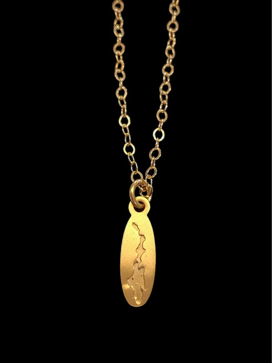 Priest Lake Pendant in 14k Gold with 24"Chain